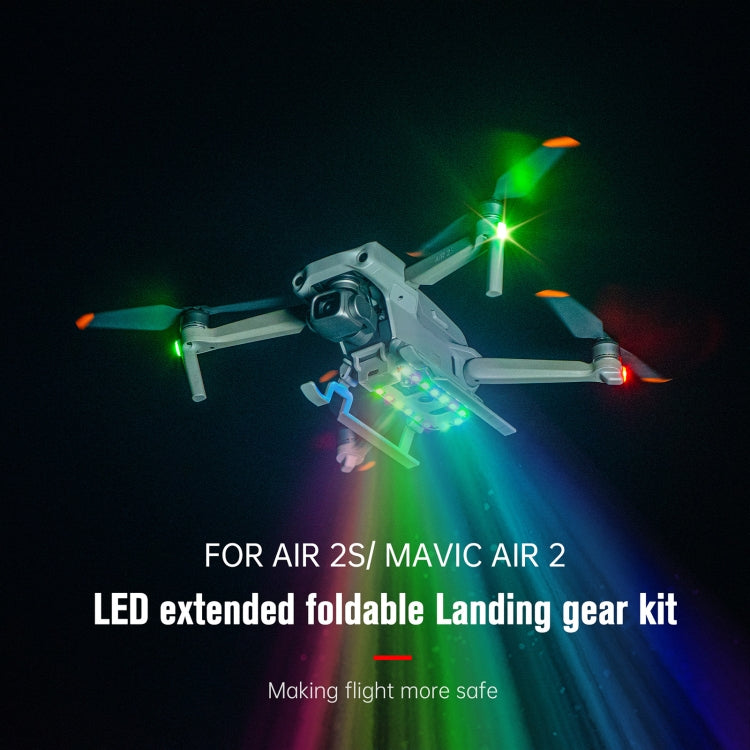 STARTRC Luz LED Plegable Anti-caída Bastidor de Entrenamiento de Tren de Aterrizaje Elevado para DJI Air 2S (Gris) — imagen 3