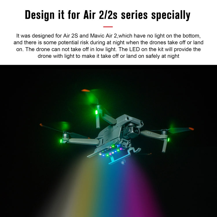 STARTRC Luz LED Plegable Anti-caída Bastidor de Entrenamiento de Tren de Aterrizaje Elevado para DJI Air 2S (Gris) — imagen 4
