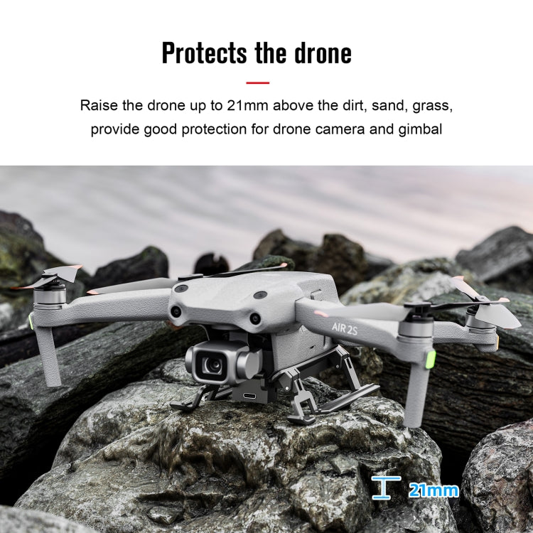 STARTRC Luz LED Plegable Anti-caída Bastidor de Entrenamiento de Tren de Aterrizaje Elevado para DJI Air 2S (Gris) — imagen 5