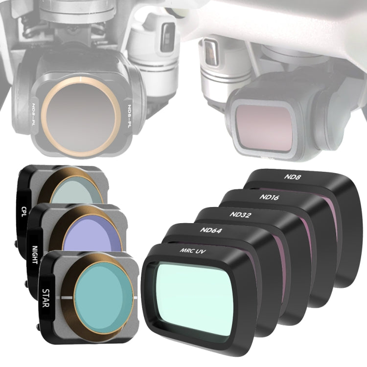 Filtro de lente JSR Dron 8 en 1 UV + CPL + ND8 + ND16 + ND32 + ND64 + NIGHT + STAR para DJI Mavic Air 2