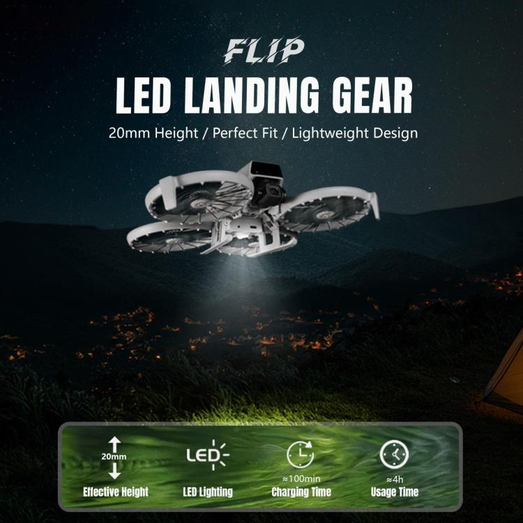 Soporte de entrenamiento para tren de aterrizaje elevado plegable con luz LED para DJI Flip (gris) — imagen 4