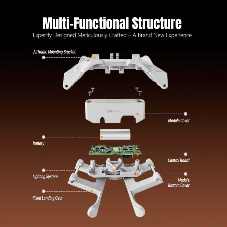 Soporte de entrenamiento para tren de aterrizaje elevado plegable con luz LED para DJI Flip (gris) — imagen 6