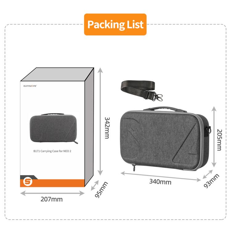 Estuche portátil y bolsa de hombro, funda protectora rígida de viaje para DJI Neo (gris) — imagen 11