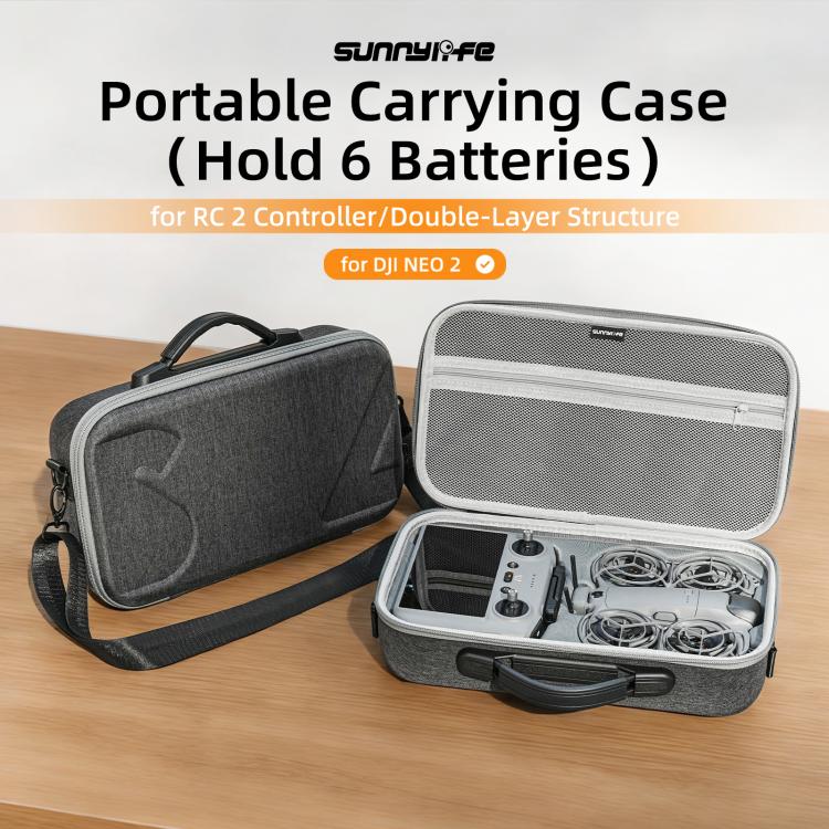 Estuche portátil y bolsa de hombro, funda protectora rígida de viaje para DJI Neo (gris) — imagen 3