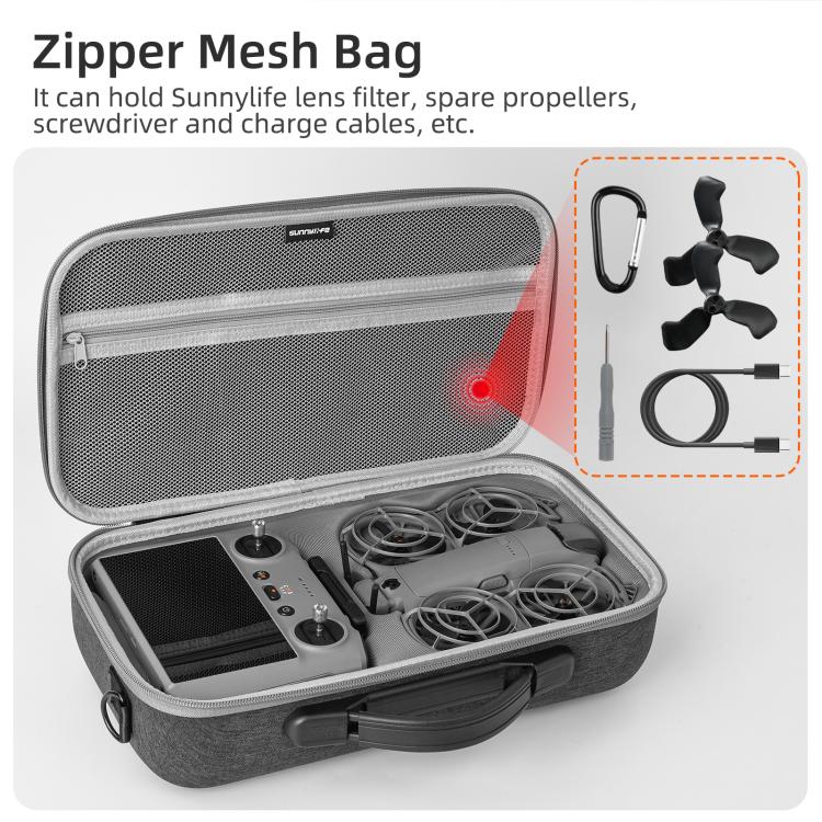 Estuche portátil y bolsa de hombro, funda protectora rígida de viaje para DJI Neo (gris) — imagen 5