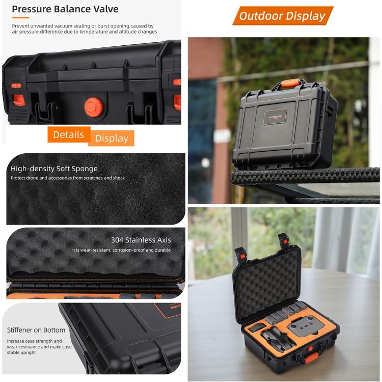 Bolsa de viaje rígida de seguridad Sunnylife, gran capacidad, impermeable, a prueba de golpes para DJI Mini 5 Pro (negra) —…