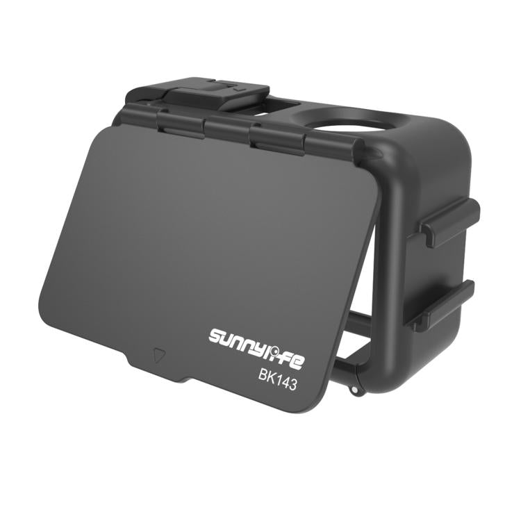 Estuche protector Sunnylife, adaptador de montaje en marco, carcasa con parasol desmontable para DJI Osmo Action 6 (negro)