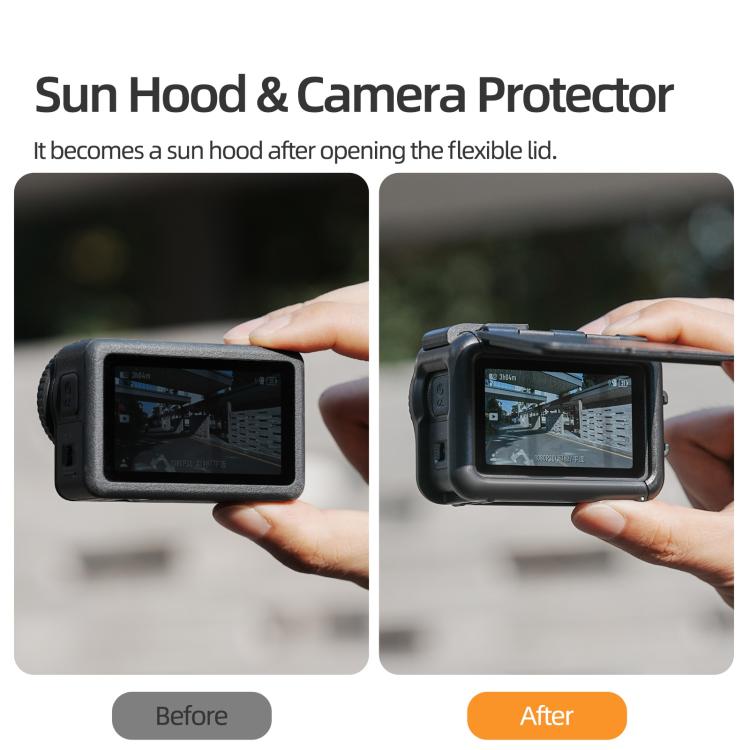 Estuche protector Sunnylife, adaptador de montaje en marco, carcasa con parasol desmontable para DJI Osmo Action 6 (negro) —…