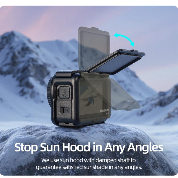 Estuche protector Sunnylife, adaptador de montaje en marco, carcasa con parasol desmontable para DJI Osmo Action 6 (negro) —…
