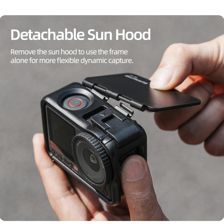 Estuche protector Sunnylife, adaptador de montaje en marco, carcasa con parasol desmontable para DJI Osmo Action 6 (negro) —…