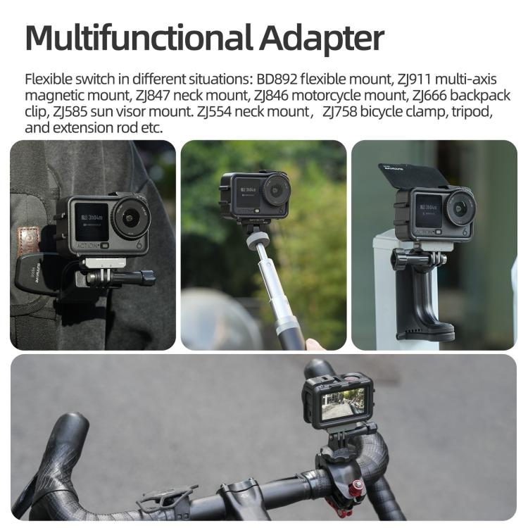 Estuche protector Sunnylife, adaptador de montaje en marco, carcasa con parasol desmontable para DJI Osmo Action 6 (negro) —…