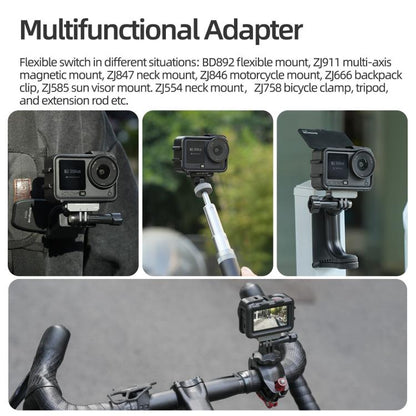 Estuche protector Sunnylife, adaptador de montaje en marco, carcasa con parasol desmontable para DJI Osmo Action 6 (negro) —…