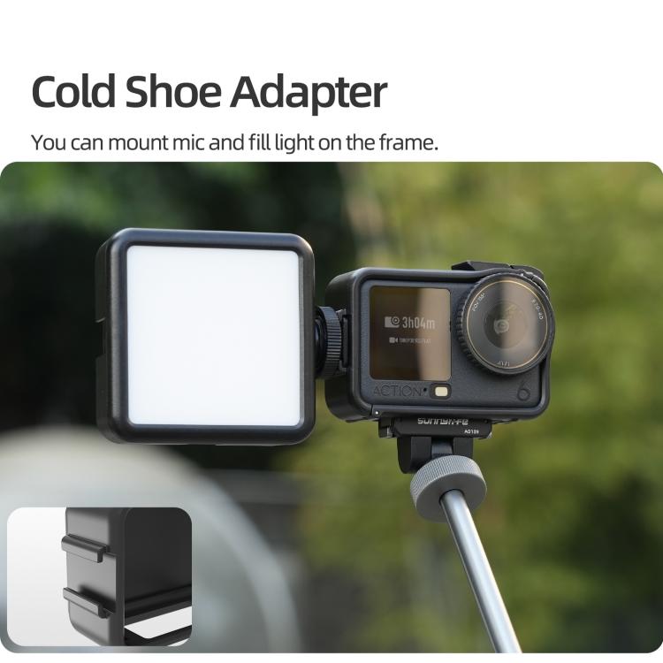 Estuche protector Sunnylife, adaptador de montaje en marco, carcasa con parasol desmontable para DJI Osmo Action 6 (negro) —…