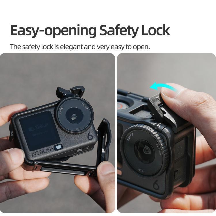 Estuche protector Sunnylife, adaptador de montaje en marco, carcasa con parasol desmontable para DJI Osmo Action 6 (negro) —…