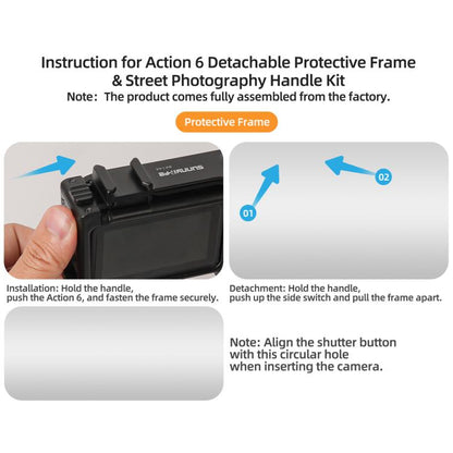 Marco protector desmontable 2 en 1 Sunnylife y asa para fotografía callejera, empuñadura ergonómica con obturador de liberac…