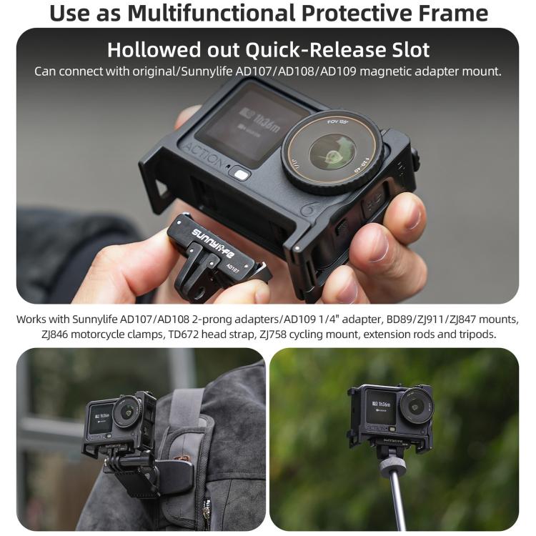 Marco protector desmontable 2 en 1 Sunnylife y asa para fotografía callejera, empuñadura ergonómica con obturador de liberac…