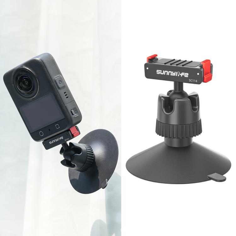 Adaptador de rótula magnética de liberación rápida Sunnylife con ventosa giratoria de 360 grados para DJI Osmo 360 (negro)