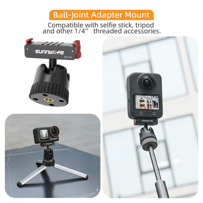 Adaptador de rótula magnética de liberación rápida Sunnylife con ventosa giratoria de 360 grados para DJI Osmo 360 (negro) —…