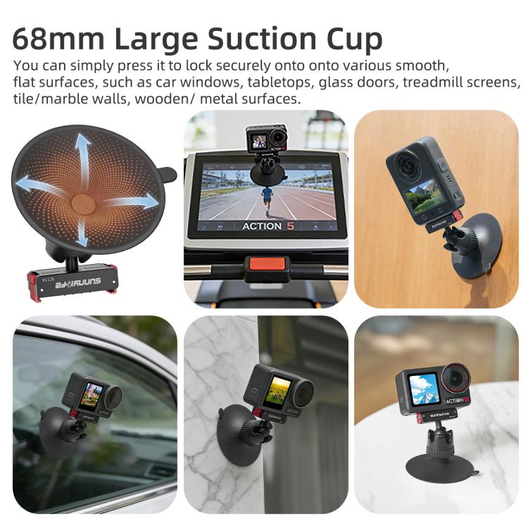 Adaptador de rótula magnética de liberación rápida Sunnylife con ventosa giratoria de 360 grados para DJI Osmo 360 (negro) —…