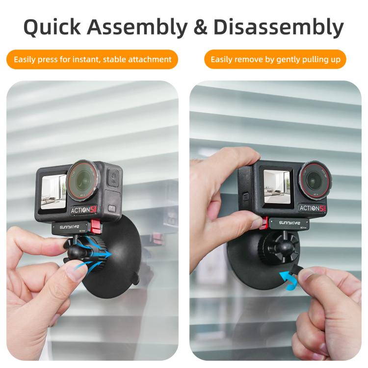 Adaptador de rótula magnética de liberación rápida Sunnylife con ventosa giratoria de 360 grados para DJI Osmo 360 (negro) —…