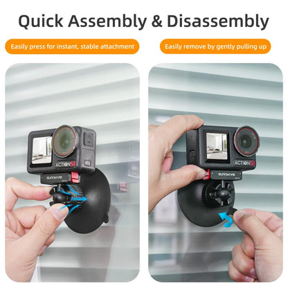 Adaptador de rótula magnética de liberación rápida Sunnylife con ventosa giratoria de 360 grados para DJI Osmo 360 (negro) —…