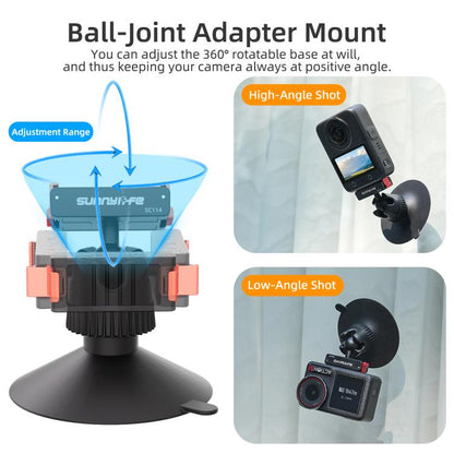 Adaptador de rótula magnética de liberación rápida Sunnylife con ventosa giratoria de 360 grados para DJI Osmo 360 (negro) —…