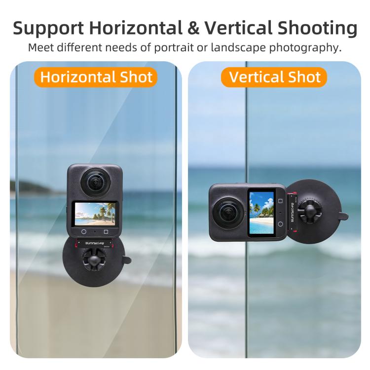 Adaptador de rótula magnética de liberación rápida Sunnylife con ventosa giratoria de 360 grados para DJI Osmo 360 (negro) —…