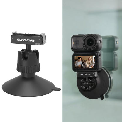 Adaptador de rótula magnética de liberación rápida Sunnylife de doble dirección con ventosa giratoria de 360° (negro)