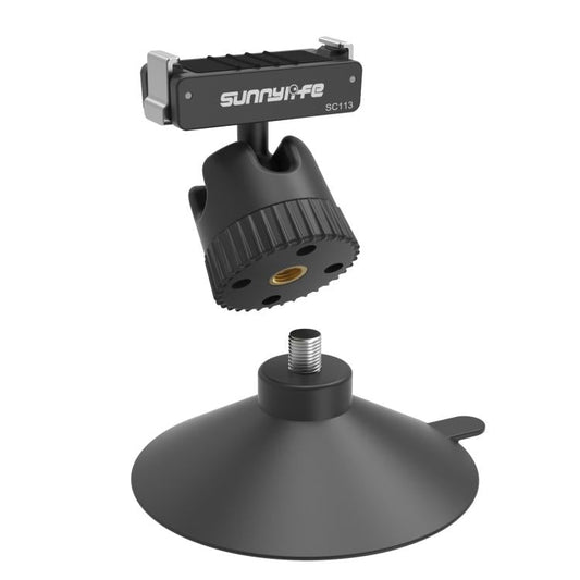 Adaptador de rótula magnética de liberación rápida Sunnylife de doble dirección con ventosa giratoria de 360° (negro) — imag…