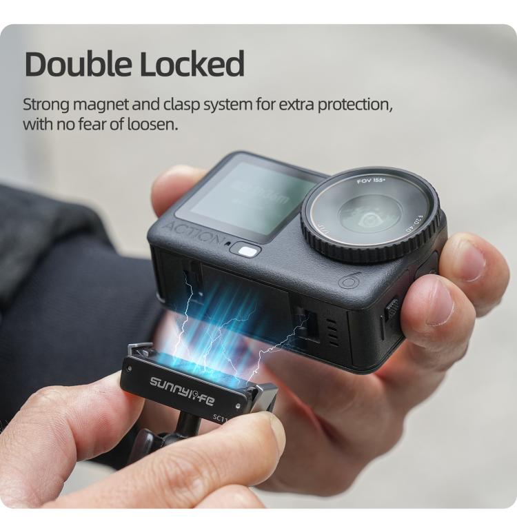 Adaptador de rótula magnética de liberación rápida Sunnylife de doble dirección con ventosa giratoria de 360° (negro) — imag…