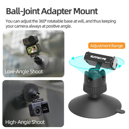 Adaptador de rótula magnética de liberación rápida Sunnylife de doble dirección con ventosa giratoria de 360° (negro) — imag…