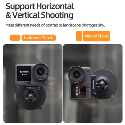 Adaptador de rótula magnética de liberación rápida Sunnylife de doble dirección con ventosa giratoria de 360° (negro) — imag…