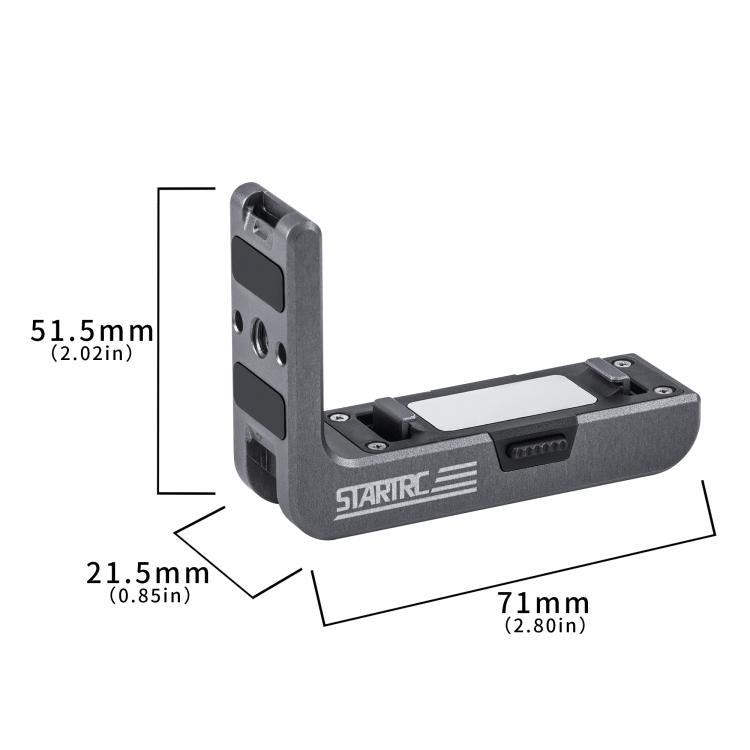Soporte magnético de liberación rápida en forma de L STARTRC para DJI Osmo Action 5 (negro) — imagen 2