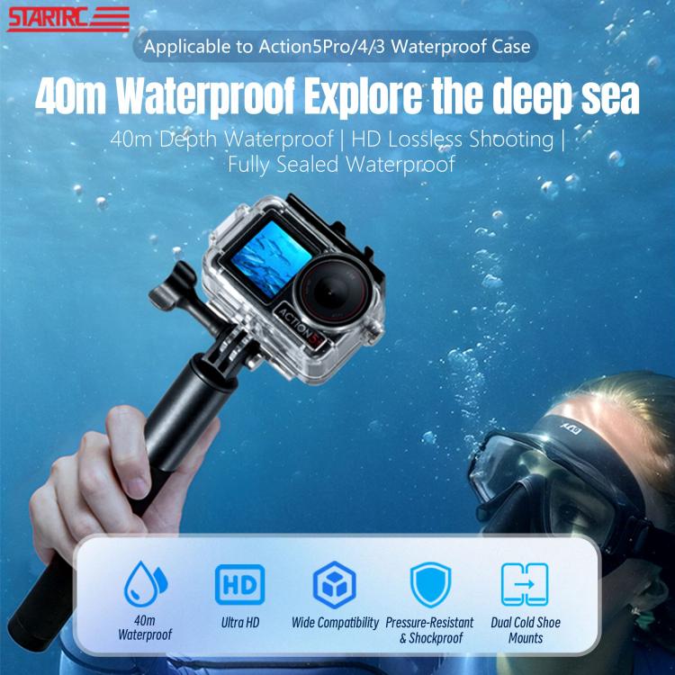 Carcasa de buceo impermeable STARTRC de 40 m para DJI Osmo Action 5 (transparente) — imagen 6