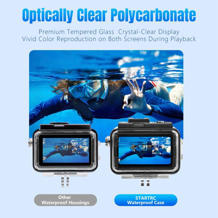 Carcasa de buceo impermeable STARTRC de 40 m para DJI Osmo Action 5 (transparente) — imagen 9