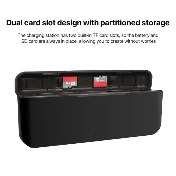 Baterías Caja de almacenamiento para cargador de multifunción de tres ranuras para DJI Osmo Action 5 (negra) — imagen 4