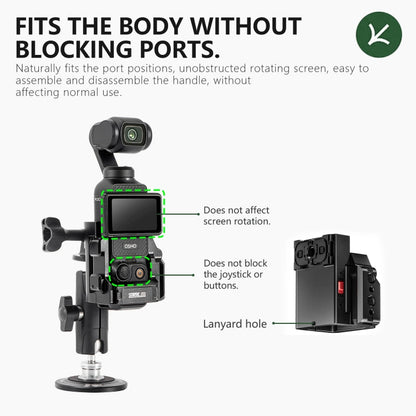 Soporte STARTRC adaptador de expansión de jaula de marco de protección de metal para DJI Osmo Pocket 3 (negro) — imagen 3