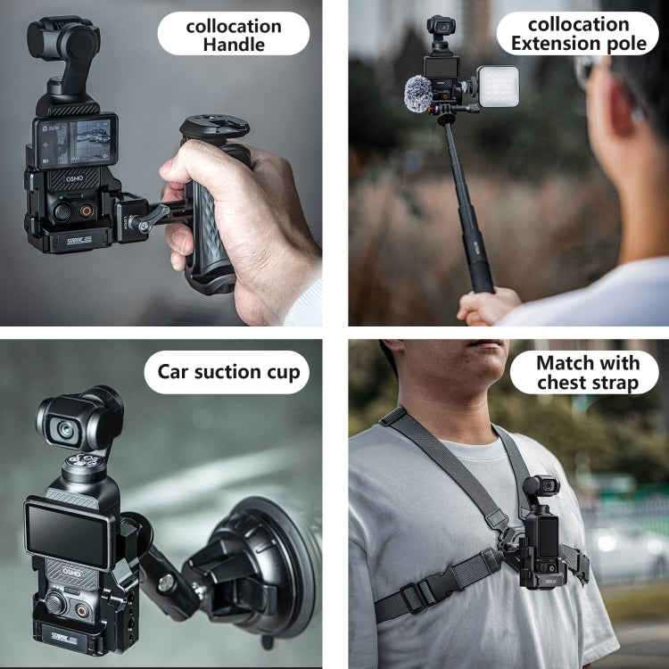 Soporte STARTRC adaptador de expansión de jaula de marco de protección de metal para DJI Osmo Pocket 3 (negro) — imagen 5