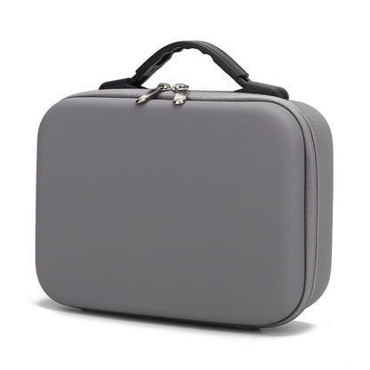 Bolsa de almacenamiento de caja protectora de seguridad portátil PU a prueba de golpes con textura de diamante (gris)