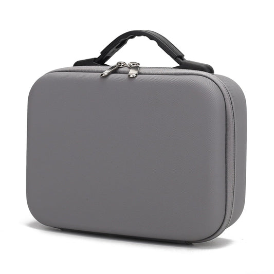 Bolsa de almacenamiento de caja protectora de seguridad portátil PU a prueba de golpes con textura de diamante (gris)