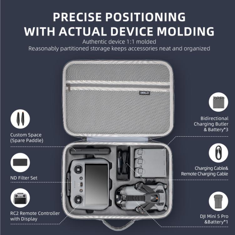 Bolso de hombro de PU para DJI Mini 5 Pro (gris) — imagen 7