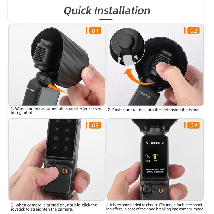 Cubierta Sunnylife Parasol protectora de lente Parasol para DJI Osmo Pocket 3 (negro) — imagen 8