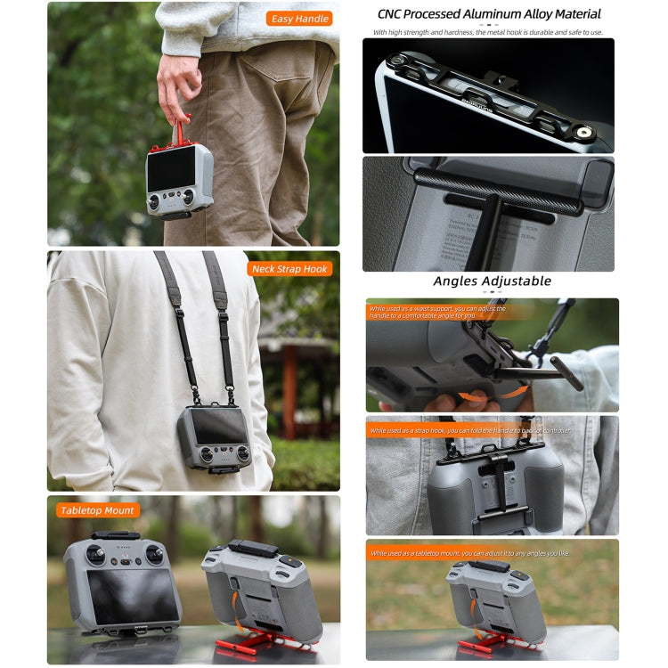 Soporte de cintura RC 2/1 Sunnylife ZJ764 Manija del controlador Montaje en mesa Correa para el cuello Gancho Soporte de sus…