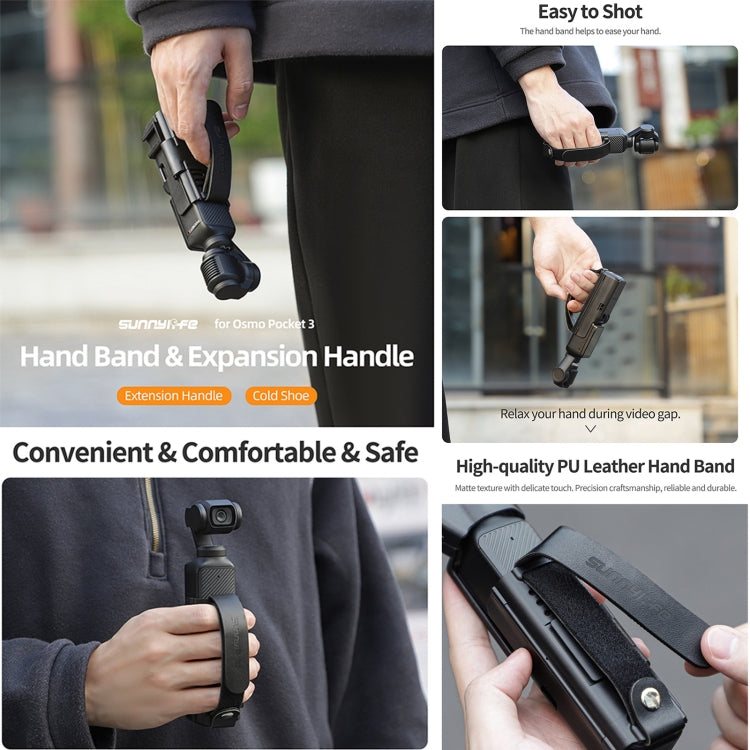 Marco Sunnylife banda de mano protector cubierta de manija de extensión de zapata fría para DJI Osmo Pocket 3 (negro) — imag…