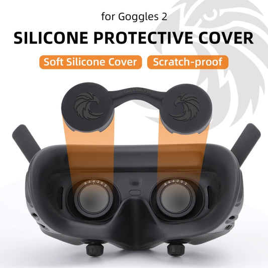 Cubierta de lente Goggles 2 / Goggles 3 VR a prueba de polvo Funda de silicona Protector suave (Negro) — imagen 2