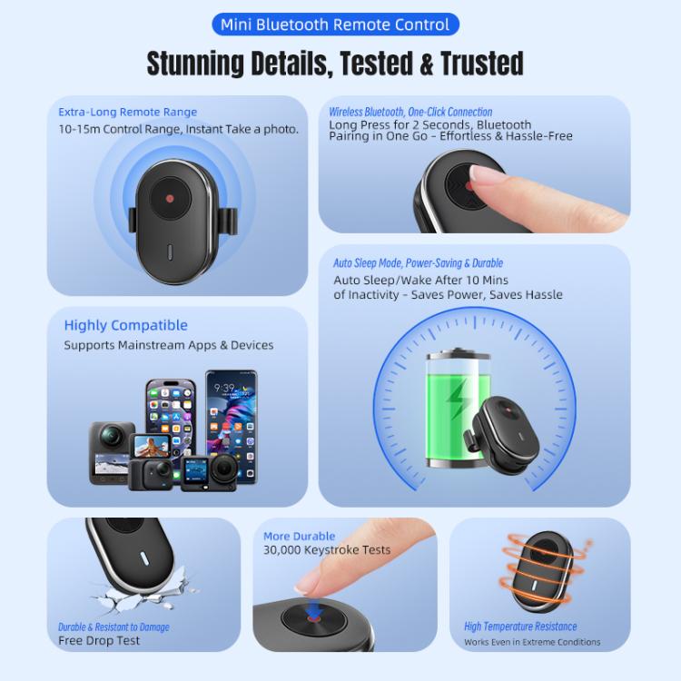 Mini cámara de acción STARTRC con control remoto inalámbrico (negra) para DJI Mini — imagen 7