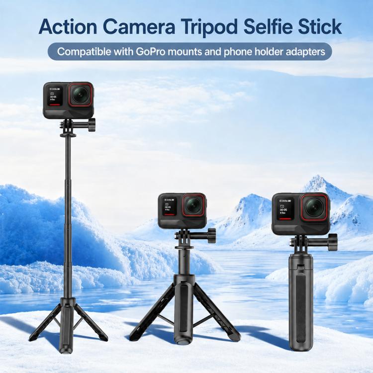 Trípode Mini VT-13 con palo selfie de mano, Insta360, GoPro y otras cámaras de acción (negro) para DJI Mini — imagen 2