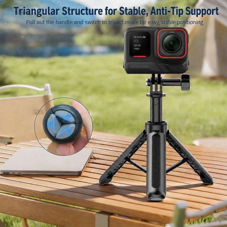 Trípode Mini VT-13 con palo selfie de mano, Insta360, GoPro y otras cámaras de acción (negro) para DJI Mini — imagen 4