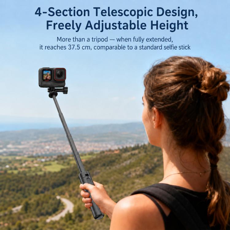 Trípode Mini VT-13 con palo selfie de mano, Insta360, GoPro y otras cámaras de acción (negro) para DJI Mini — imagen 6