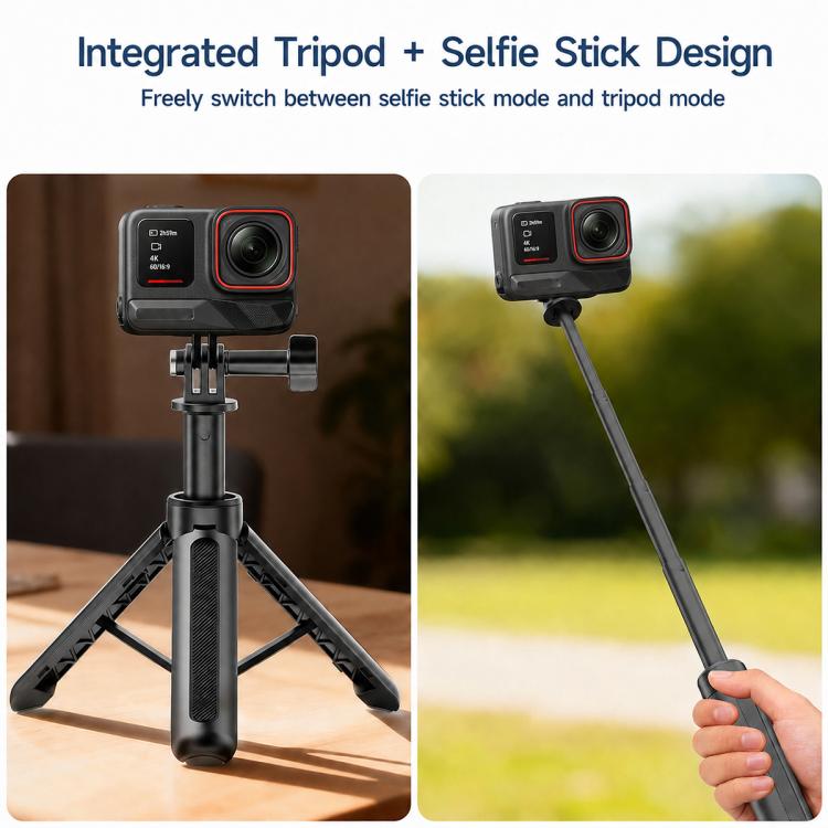 Trípode Mini VT-13 con palo selfie de mano, Insta360, GoPro y otras cámaras de acción (negro) para DJI Mini — imagen 7